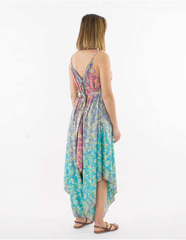 Peto largo poliester estampado plateado