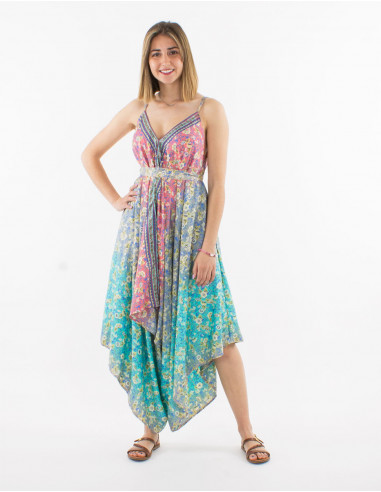 Peto largo poliester estampado plateado