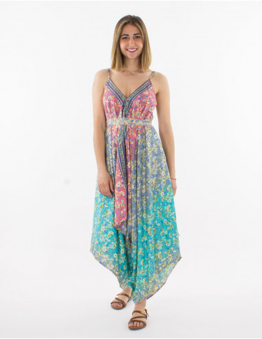 Peto largo poliester estampado plateado