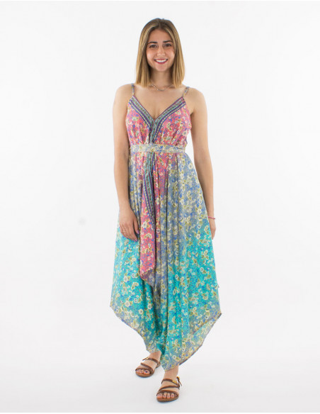 Peto largo poliester estampado plateado