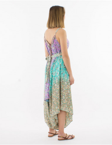 Peto largo poliester estampado plateado