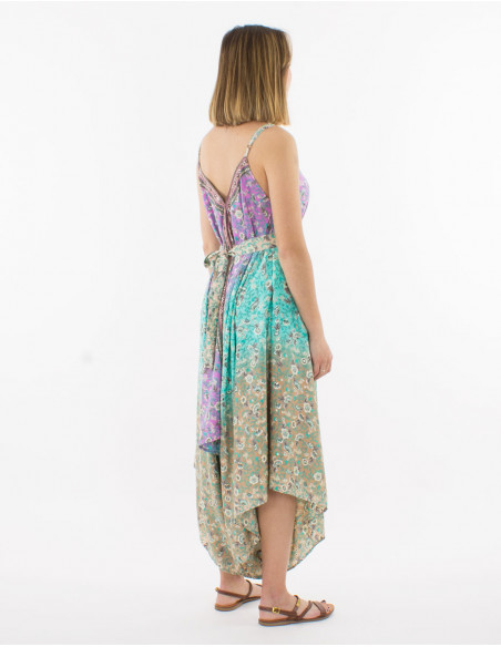 Peto largo poliester estampado plateado