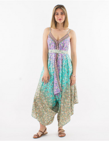 Peto largo poliester estampado plateado