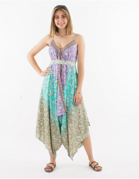 Peto largo poliester estampado plateado