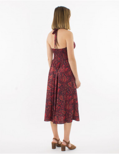 Vestido corto poliester espalda abierta...