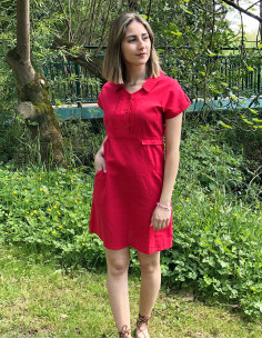 Vestido 91% algodon 9% lino...