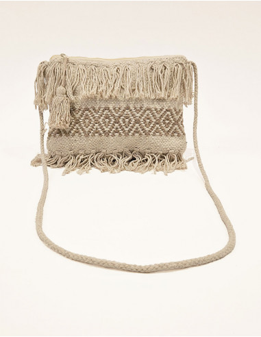 Bolso de algodón macramé con forro 29X23CM