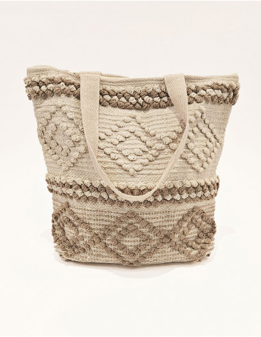 Bolso de algodón macramé con forro 45X45CM