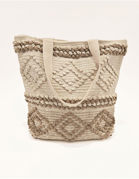 Bolso de algodón macramé con forro 45X45CM