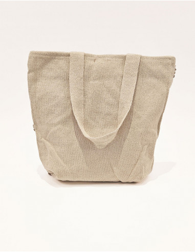 Bolso de algodón macramé con forro 45X45CM