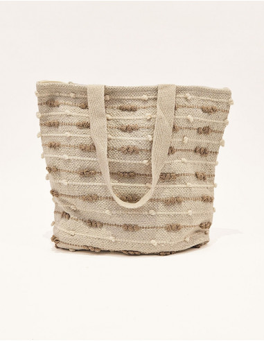 Bolso de algodón macramé con forro 45X45CM