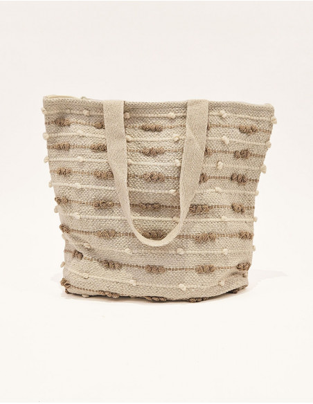 Bolso de algodón macramé con forro 45X45CM