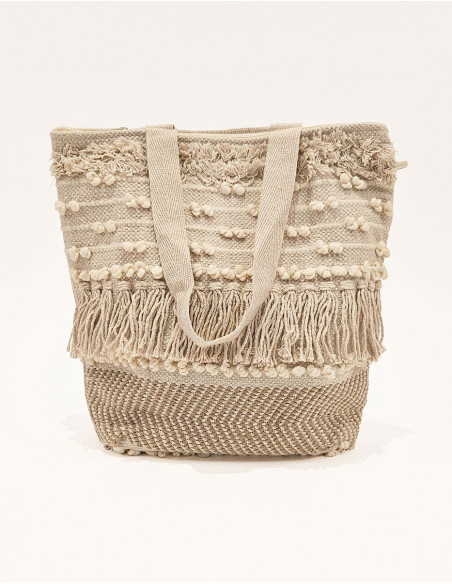 Bolso de algodón macramé con forro 45X45CM