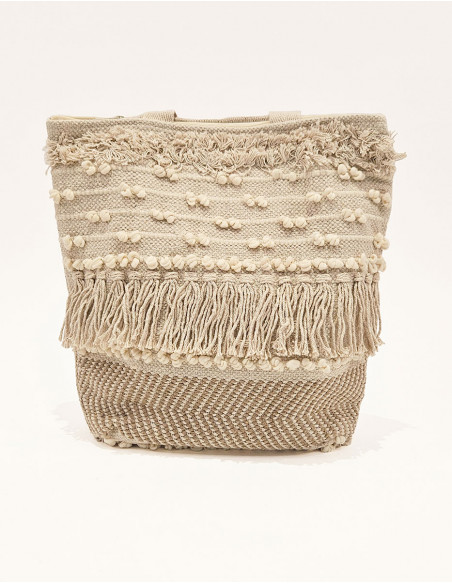 Bolso de algodón macramé con forro 45X45CM