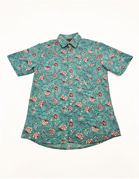 Camisa de algodón ligero de manga corta para hombre