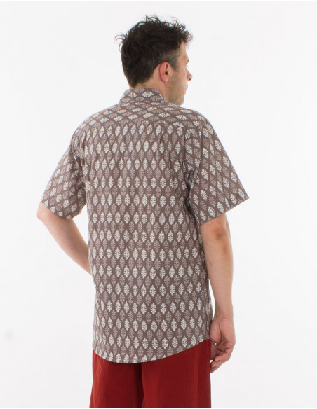 Camisa de algodón ligero de manga corta para hombre