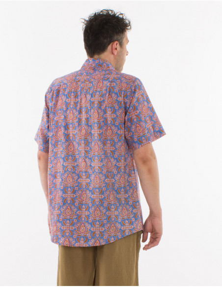 Camisa de algodón ligero de manga corta para hombre