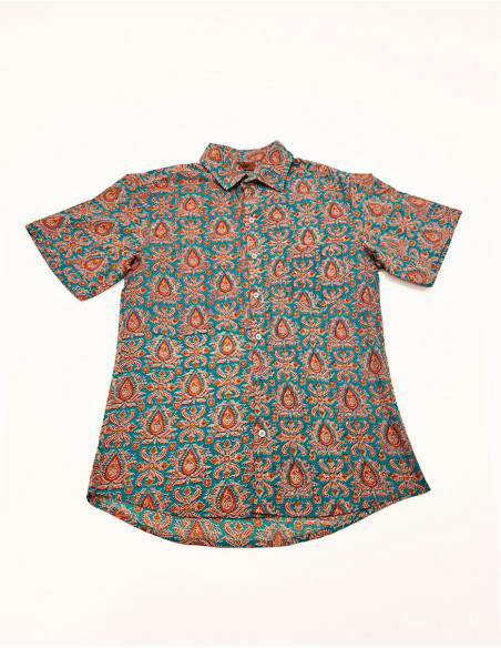Camisa de algodón ligero de manga corta para hombre