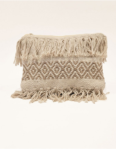 Bolso de algodón macramé con forro 29X23CM