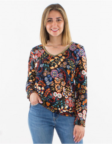 Blusa malla 95% poliester 5% elastano cuello v...