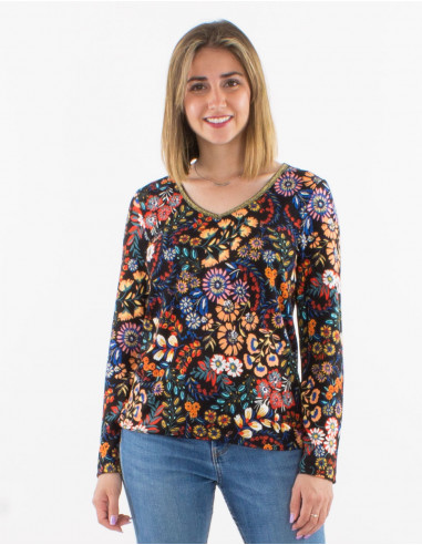 Blusa malla 95% poliester 5% elastano cuello v...