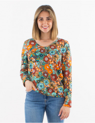 Blusa malla 92% poliester 8% elastano cuello v...