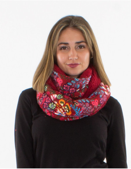 Bufanda snood malla 95% poliester 5% elastano doblada estampado peace
