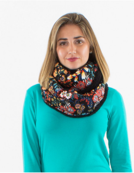 Bufanda snood malla 95% poliester 5% elastano doblada estampado peace