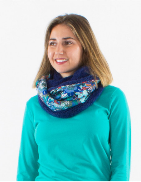 Bufanda snood malla 92% poliester 8% elastano doblada estampado pop