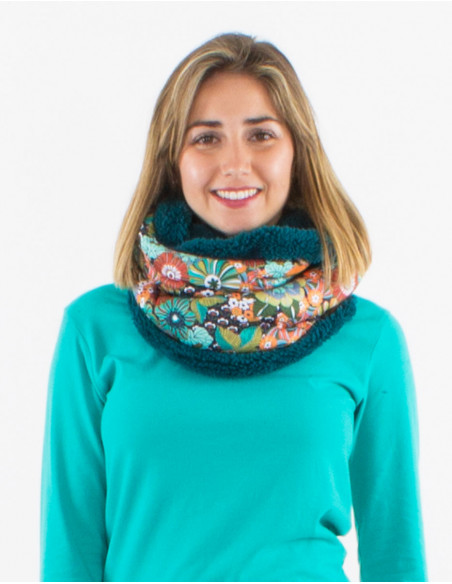 Bufanda snood malla 92% poliester 8% elastano doblada estampado pop