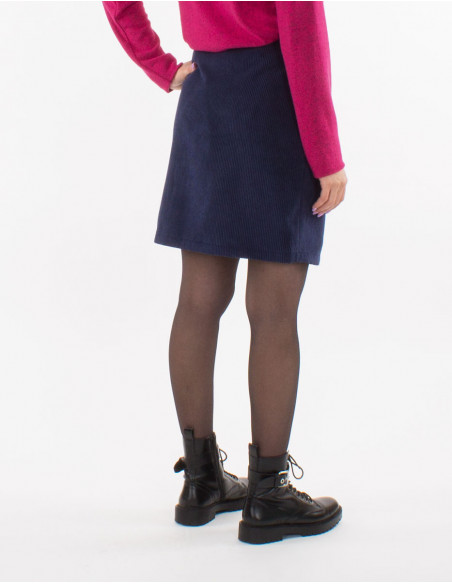 Falda de pana 88% poliester 12% poliamida con botones