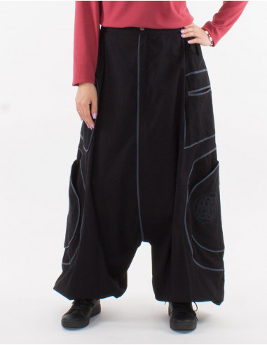 Sarouel algodon mixto bordado celtico