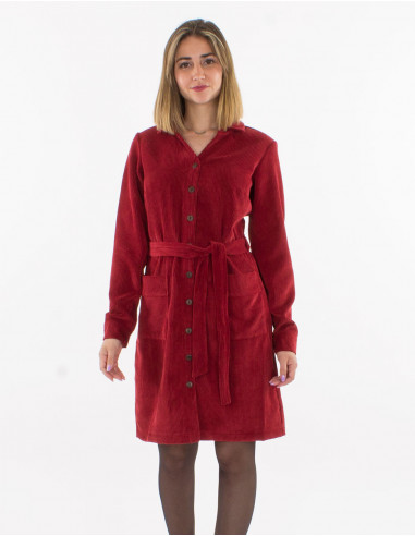 Vestido 88% poliester 12% poliamida con botones...