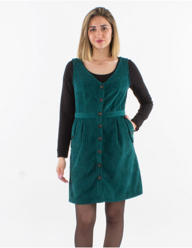 Vestido de pana 88% poliester 12% poliamida con...