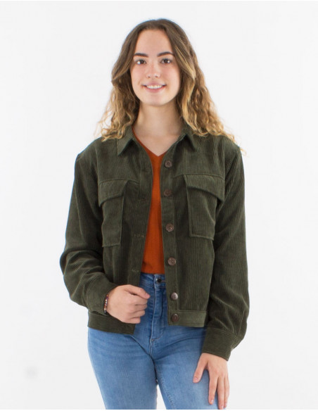 Chaqueta 88% poliester 12% poliamida con botones terciopelo cotele