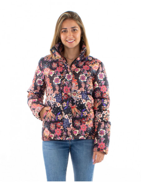 Chaqueta acolchada poliester estampado midnight