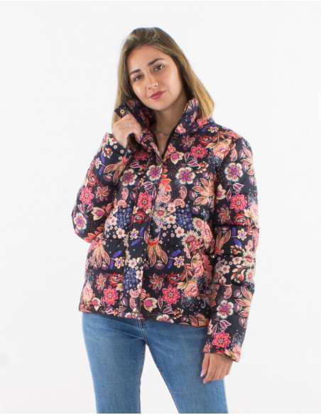 Chaqueta acolchada poliester estampado midnight