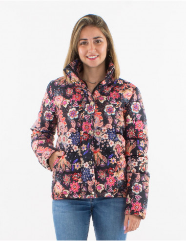Chaqueta acolchada poliester estampado midnight