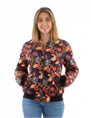 Chaqueta malla poliester terciopelo  estampado...