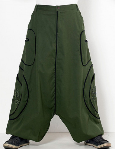 Sarouel algodon mixto bordado celtico