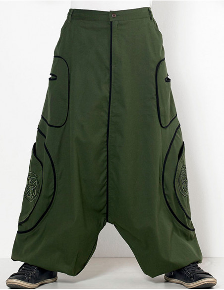 Sarouel algodon mixto bordado celtico