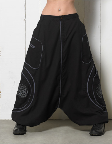 Sarouel algodon mixto bordado celtico