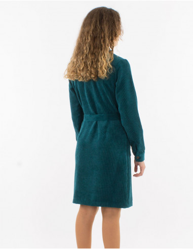 Vestido 88% poliester 12% poliamida con botones...