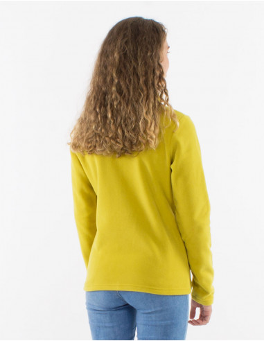 Chaqueta malla poliester polar cuello bordado...