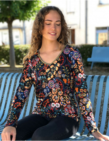 Blusa malla 95% poliester 5% elastano cuello v...