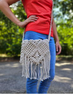 Bolso de algodón macramé... 2