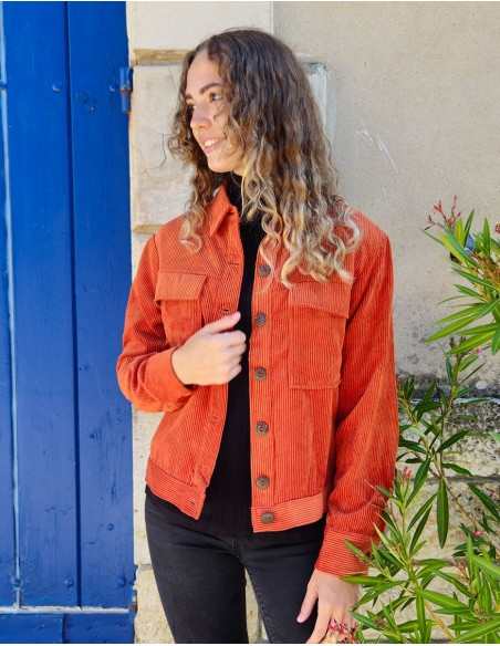 Chaqueta 88% poliester 12% poliamida con botones terciopelo cotele