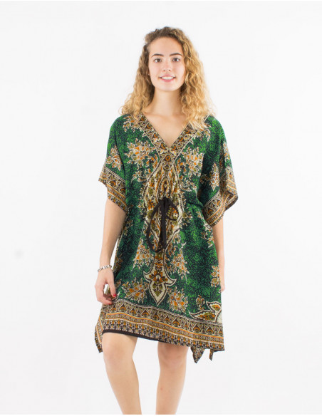 Tunica kaftan poliester estampado