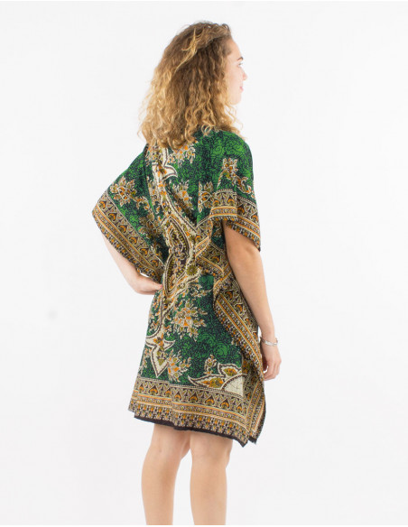 Tunica kaftan poliester estampado
