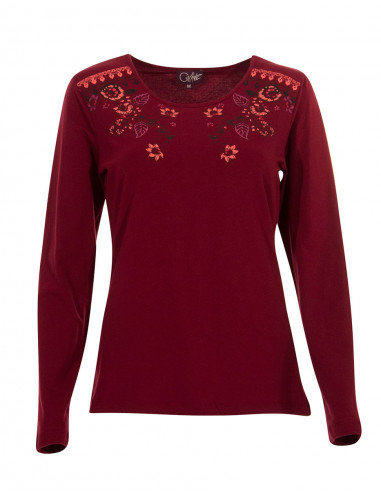 Camiseta 95% algodón 5% elastano flores